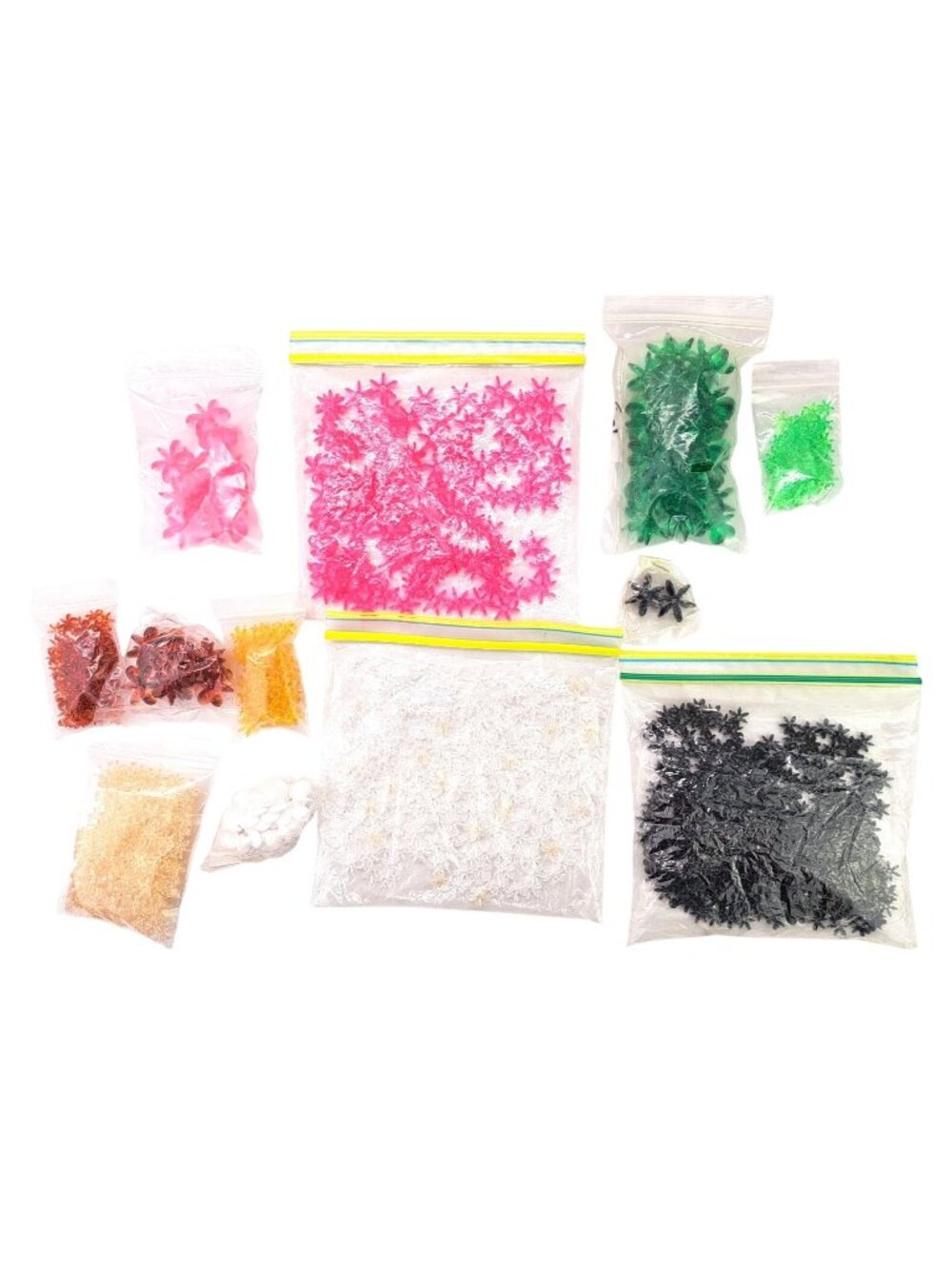 Vintage Assorted Craft Sunburst Starflake Beads Lot 11 Ounces Jewelry Crafts
